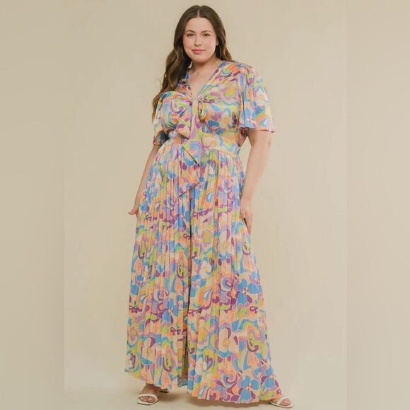 A PrintedJumpsuit. Plus Size